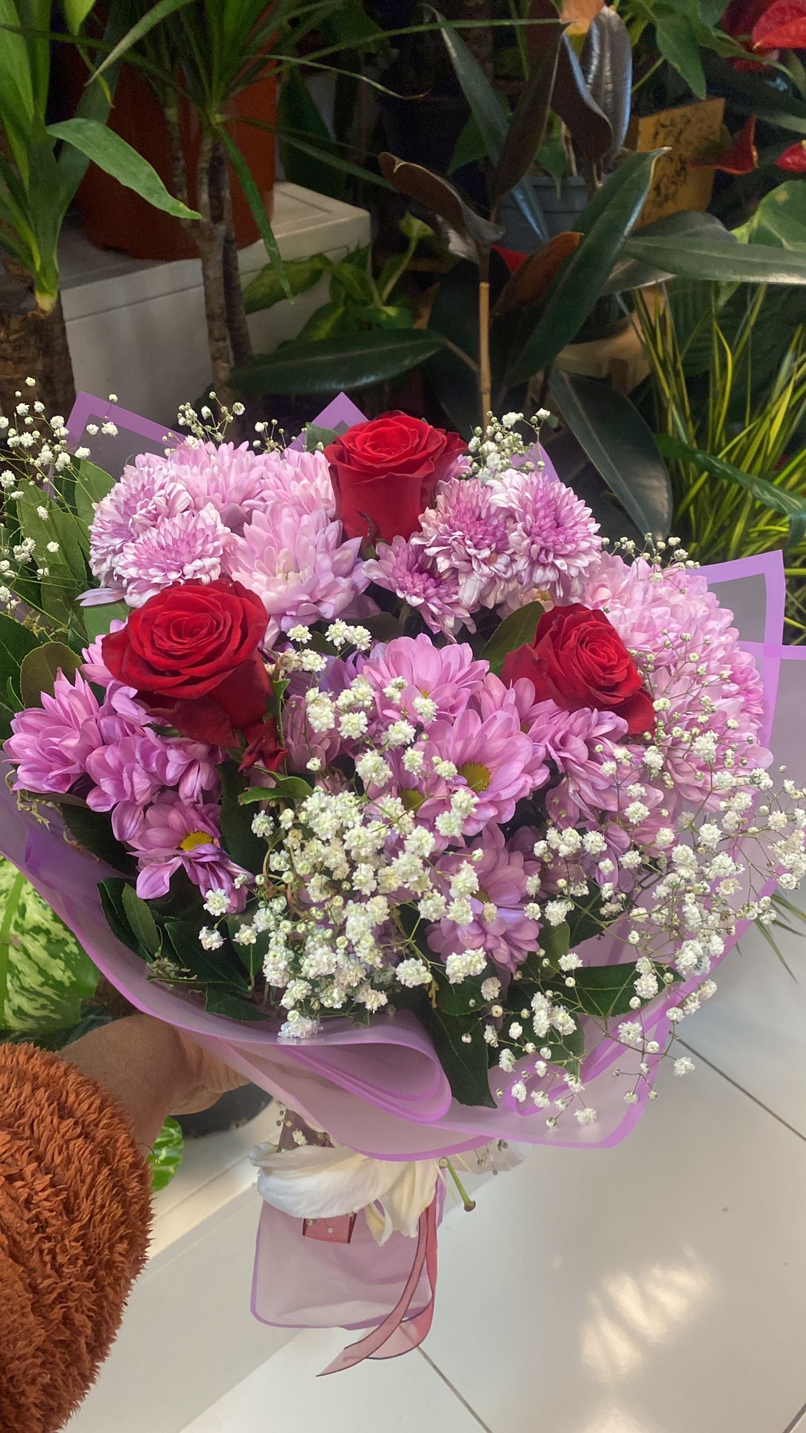 Lila Rengi İthal Papatya Buketi